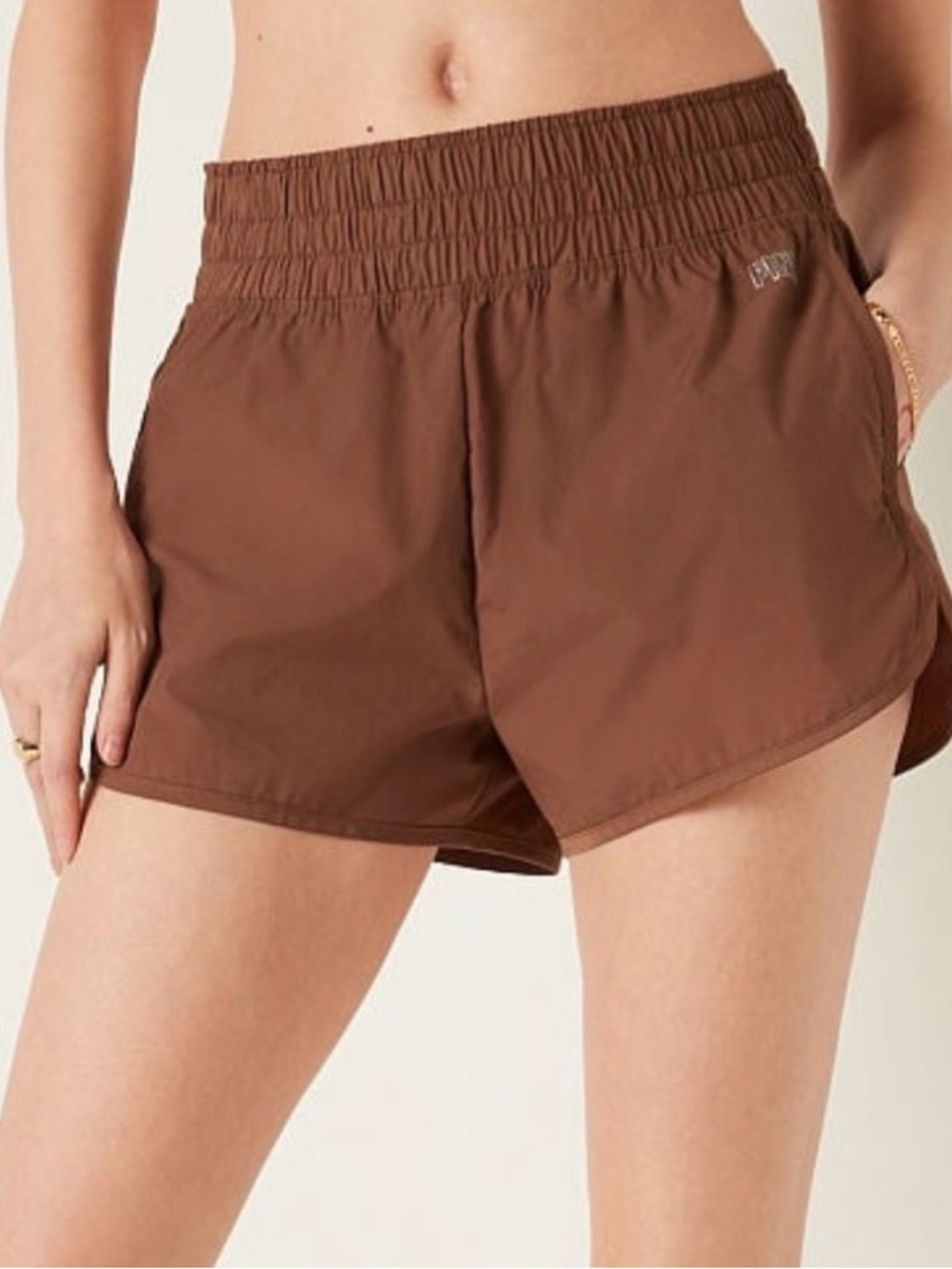 PINK Brown Athletic Running‎ Shorts